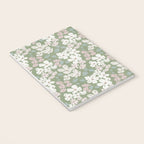 Soft meadow blooms - dusty mint, cream and pink floral pattern Notebook Gallery Image 3