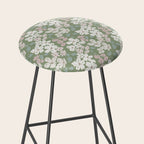 Soft meadow blooms - dusty mint, cream and pink floral pattern Stool Gallery Image 2