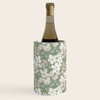 Soft meadow blooms - dusty mint, cream and pink floral pattern Wine Chiller Gallery Image 2