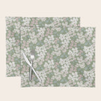 Soft meadow blooms - dusty mint, cream and pink floral pattern Placemat Gallery Image 1