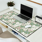 Soft meadow blooms - dusty mint, cream and pink floral pattern Desk Mat Gallery Image 2