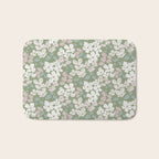 Soft meadow blooms - dusty mint, cream and pink floral pattern Bath Mat Gallery Image 1