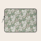 Soft meadow blooms - dusty mint, cream and pink floral pattern Laptop Sleeve Gallery Image 1