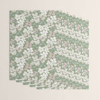 Soft meadow blooms - dusty mint, cream and pink floral pattern Wrapping Paper Gallery Image 3
