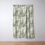 Soft meadow blooms - dusty mint, cream and pink floral pattern Window Curtain Gallery Image 3