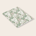 Soft meadow blooms - dusty mint, cream and pink floral pattern Notebook Gallery Image 2