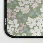 Soft meadow blooms - dusty mint, cream and pink floral pattern Laptop Sleeve Gallery Image 3