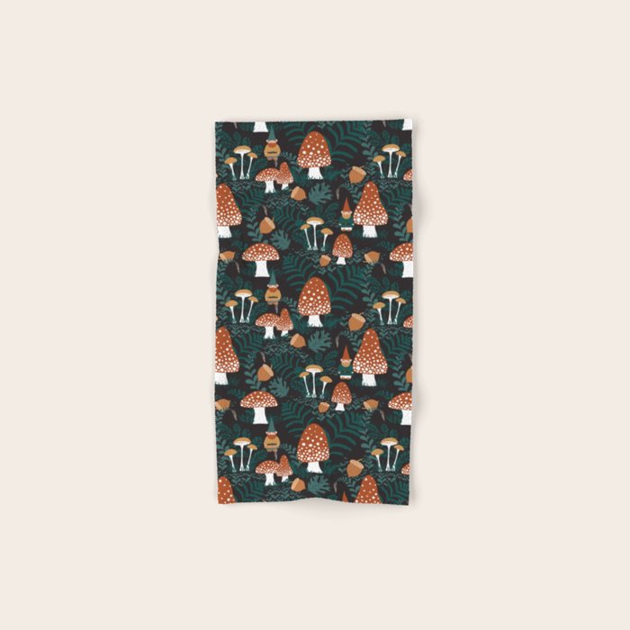 Mushroom Forest Gnomes Bath Towel Gallery Image 1