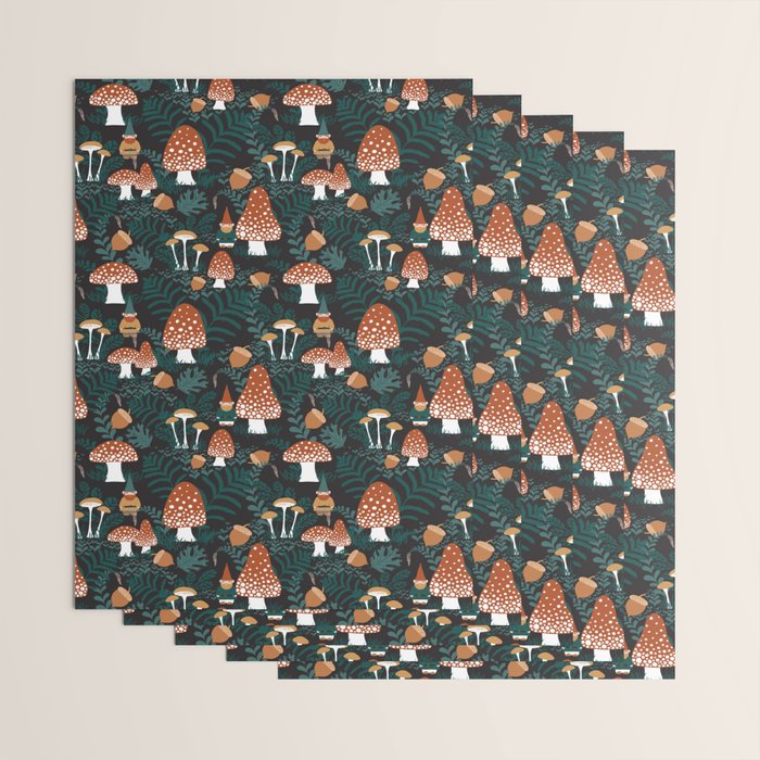 Mushroom Forest Gnomes Wrapping Paper Gallery Image 3