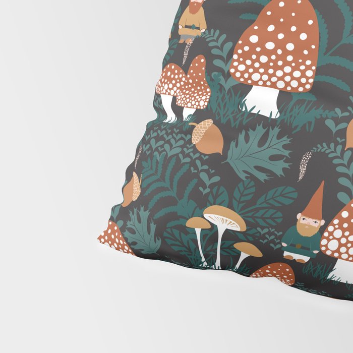 Mushroom Forest Gnomes Pillow Sham Gallery Image 4