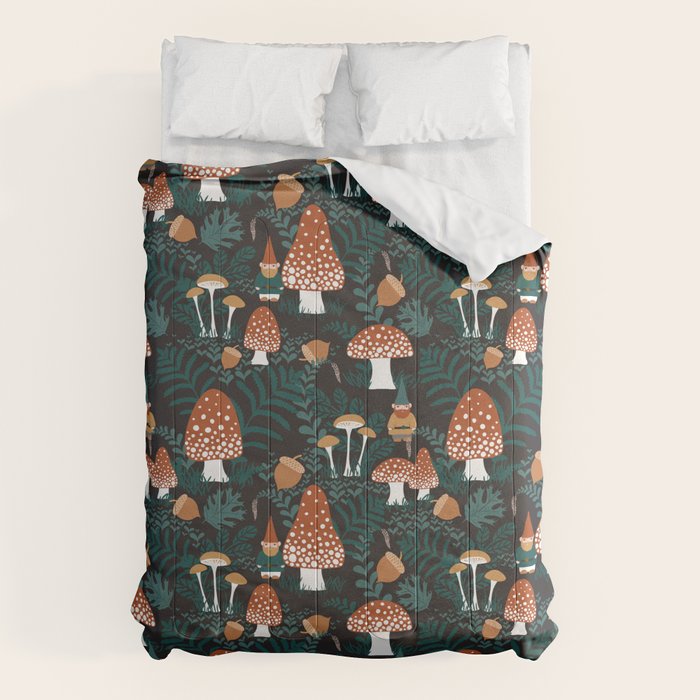Mushroom Forest Gnomes Comforter Gallery Image 1