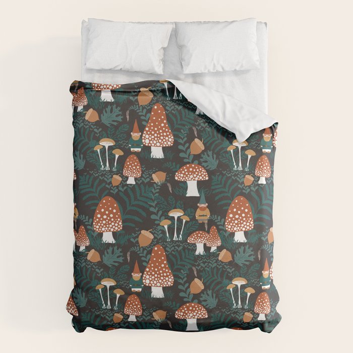 Mushroom Forest Gnomes Duvet Cover Gallery Image 1