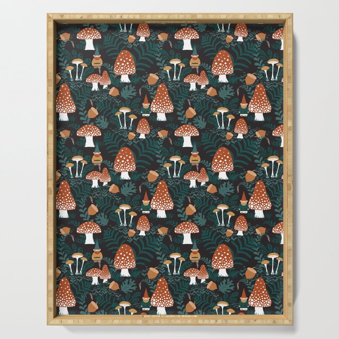 Mushroom Forest Gnomes Serving Tray Gallery Image 1