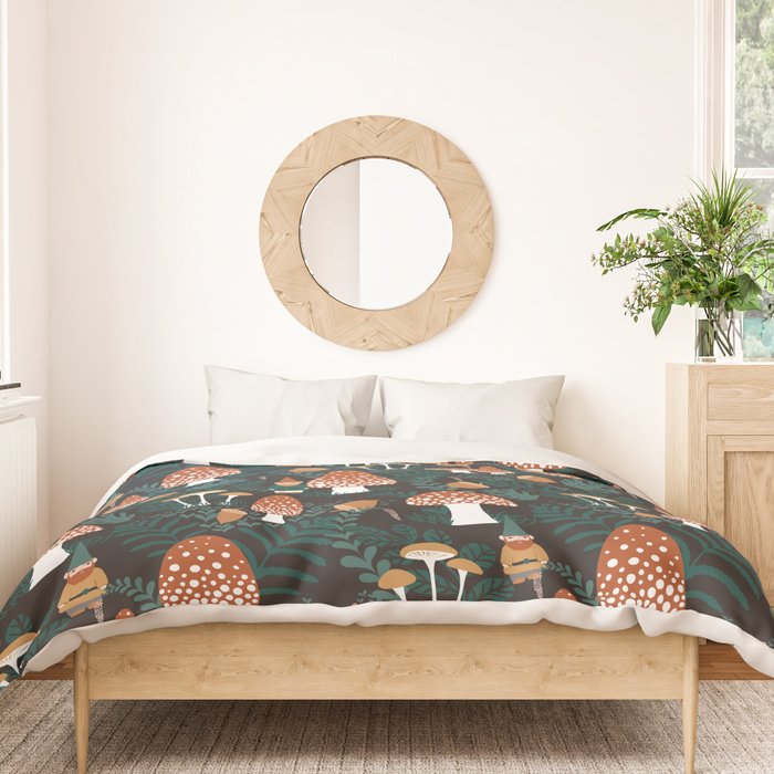 Mushroom Forest Gnomes Duvet Cover Gallery Image 3