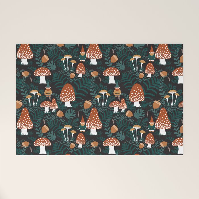 Mushroom Forest Gnomes Welcome Mat Gallery Image 1