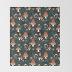 Mushroom Forest Gnomes Throw Blanket Gallery Image 2