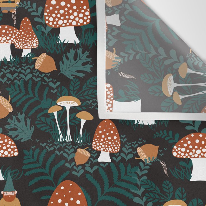Mushroom Forest Gnomes Wall Tapestry Gallery Image 3