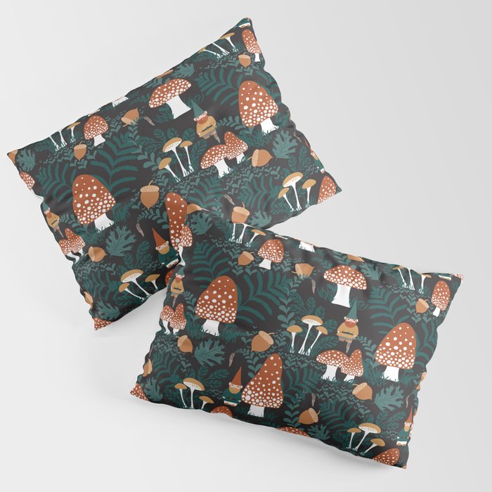 Mushroom Forest Gnomes Pillow Sham Gallery Image 3