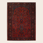 Antique Crimson Manchester Kashan Floral Persian Rug Print Poster Gallery Image 4
