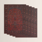 Antique Crimson Manchester Kashan Floral Persian Rug Print Wrapping Paper Gallery Image 3