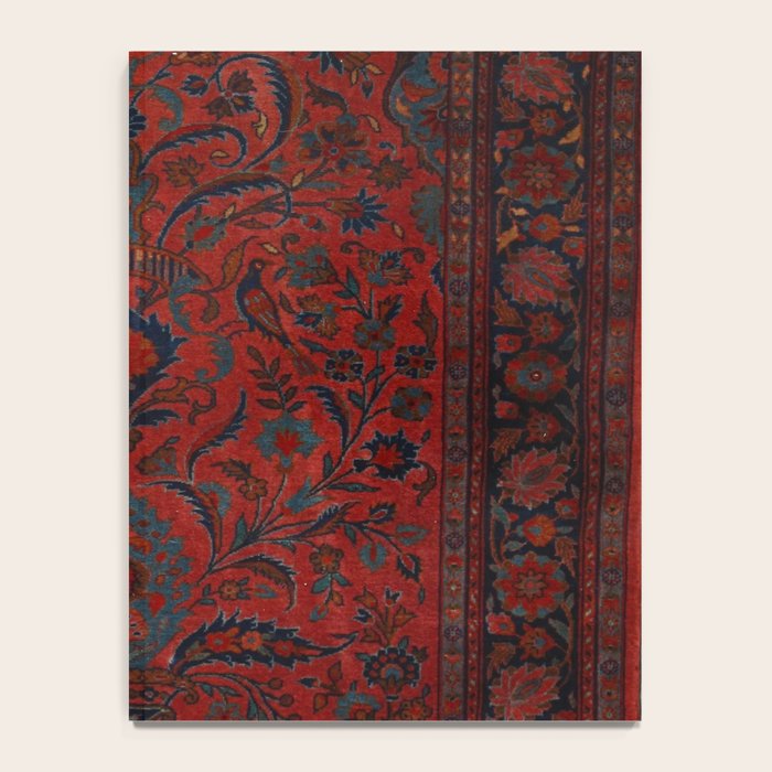 Antique Crimson Manchester Kashan Floral Persian Rug Print Notebook Gallery Image 4