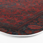 Antique Crimson Manchester Kashan Floral Persian Rug Print Bath Mat Gallery Image 3