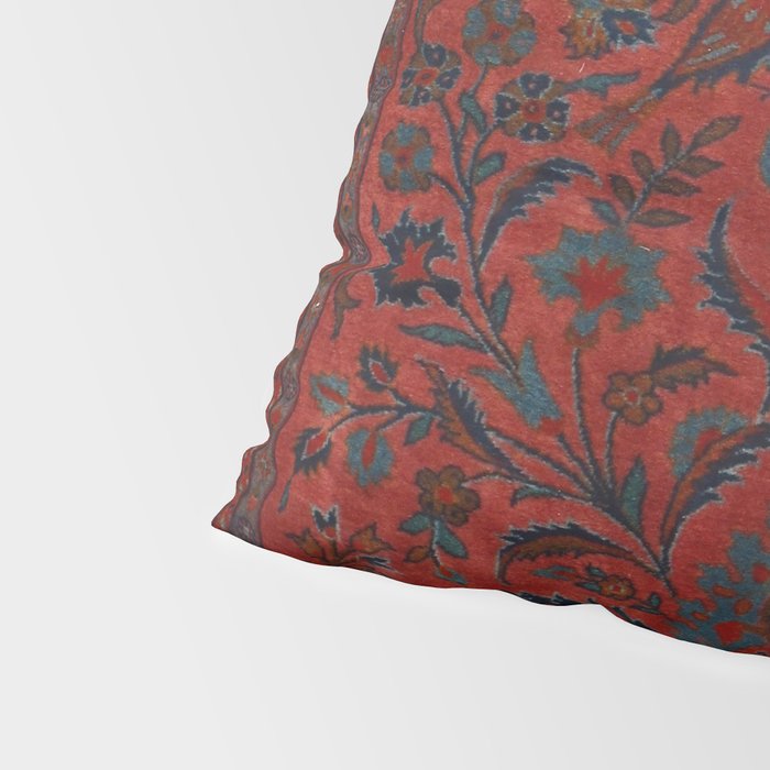 Antique Crimson Manchester Kashan Floral Persian Rug Print Pillow Sham Gallery Image 4