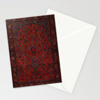 Antique Crimson Manchester Kashan Floral Persian Rug Print Stationery Card Gallery Image 2