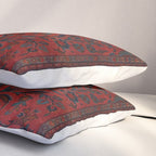 Antique Crimson Manchester Kashan Floral Persian Rug Print Pillow Sham Gallery Image 3
