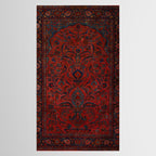 Antique Crimson Manchester Kashan Floral Persian Rug Print Tablecloth Gallery Image 2