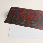 Antique Crimson Manchester Kashan Floral Persian Rug Print Wrapping Paper Gallery Image 2