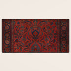 Antique Crimson Manchester Kashan Floral Persian Rug Print Desk Mat Gallery Image 3