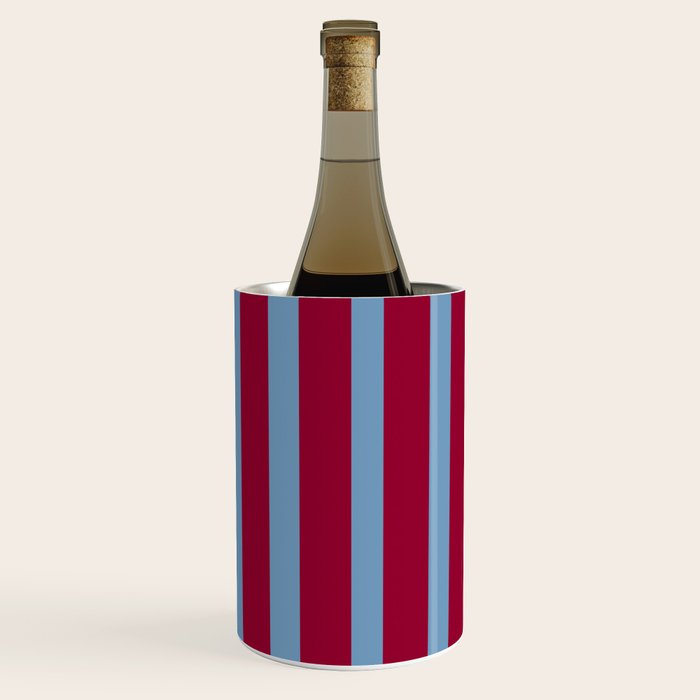 Burgundy and Dusty Blue Stripes Wine Chiller Gallery Image 3