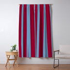 Burgundy and Dusty Blue Stripes Window Curtain Gallery Image 5