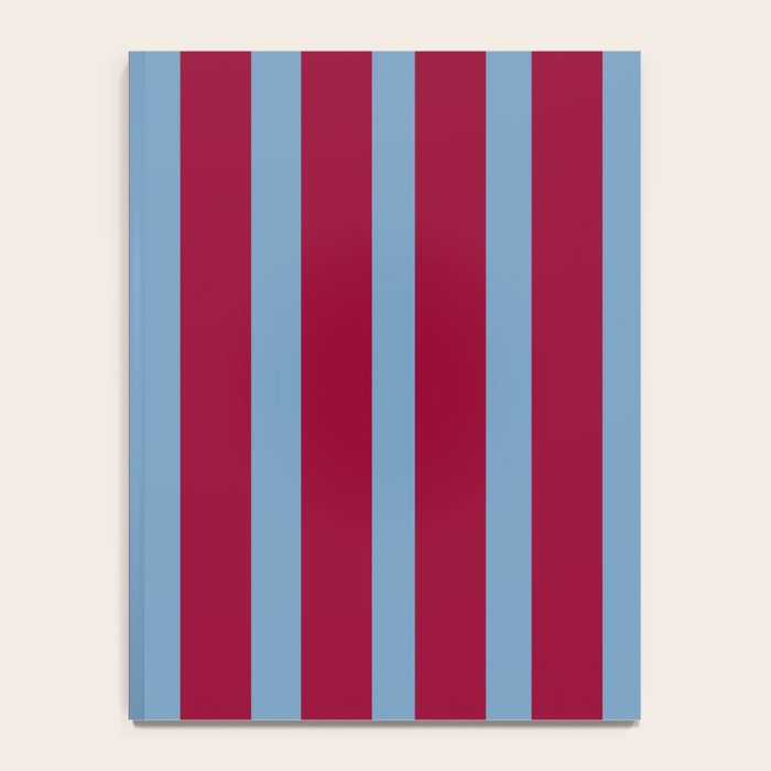 Burgundy and Dusty Blue Stripes Notebook Gallery Image 4
