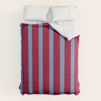 Burgundy and Dusty Blue Stripes Comforter Gallery Image 6