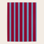 Burgundy and Dusty Blue Stripes Poster Gallery Image 4