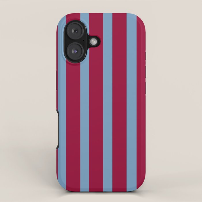 Burgundy and Dusty Blue Stripes iPhone Case Gallery Image 1