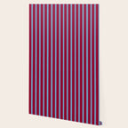Burgundy and Dusty Blue Stripes Wallpaper Gallery Image 2
