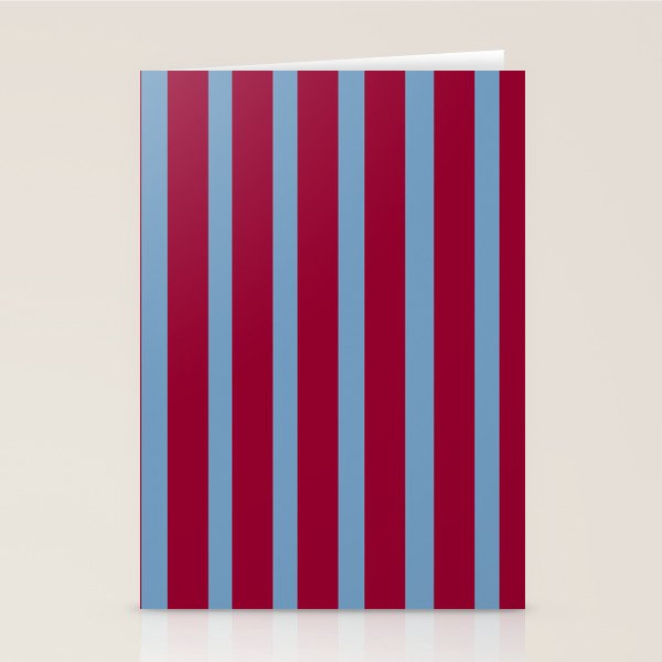 Burgundy and Dusty Blue Stripes Stationery Card Gallery Image 1