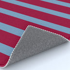 Burgundy and Dusty Blue Stripes Rug Gallery Image 4