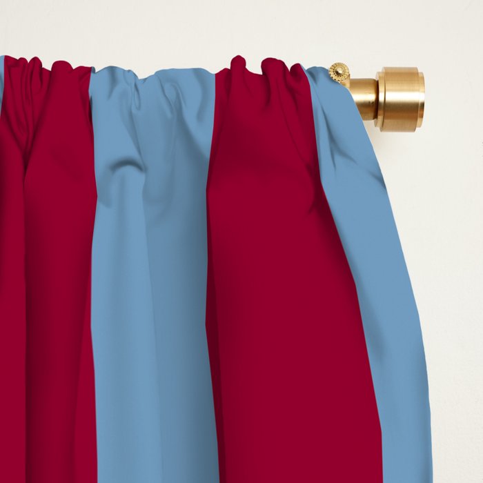 Burgundy and Dusty Blue Stripes Window Curtain Gallery Image 2
