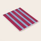 Burgundy and Dusty Blue Stripes Notebook Gallery Image 3