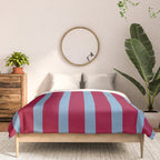 Burgundy and Dusty Blue Stripes Comforter Gallery Image 3