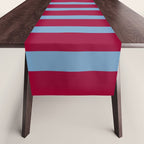 Burgundy and Dusty Blue Stripes Table Runner Gallery Image 1