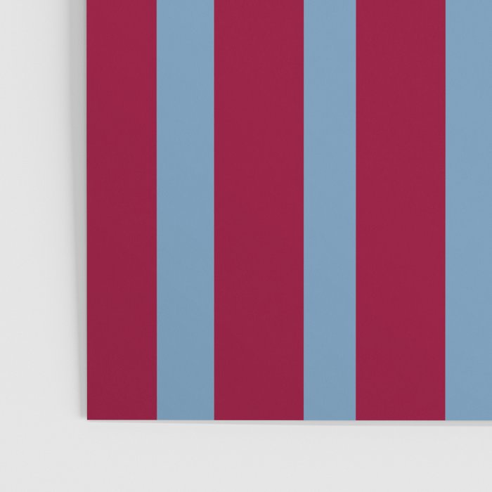 Burgundy and Dusty Blue Stripes Poster Gallery Image 3