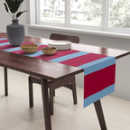 Burgundy and Dusty Blue Stripes Table Runner Gallery Image 2