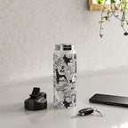 Geometric sweet wet noses // grey background black and white dogs Water Bottle Gallery Image 4