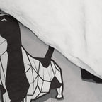 Geometric sweet wet noses // grey background black and white dogs Comforter Gallery Image 4