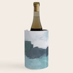 Island in the Distance II - Aqua Blue Green Navy Ocean Horizon Abstract Nature Coastal Painting Art Wine Chiller Gallery Image 3
